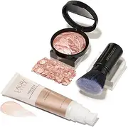 LAURA GELLER NEW YORK Ready-n-Radiant Kit (3 PC) - Baked Bronze-n-Brighten, Fair + Spackle Super-Size Skin Perfecting Primer, Champagne Glow + Retractable Angled Kabuki Brush