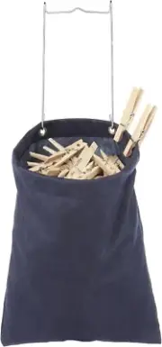 Whitmor Hanging Clothespin Bag Navy, 11" x 13"