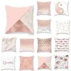 Pink Bling Dots Letter Geometric Brief Throw Sofa Cushion Case Bed Cushion Cover