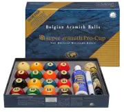 Super Aramith Pro Cup Pool Balls Spot Measle Dotted Ball Cleaner Cloth Pack