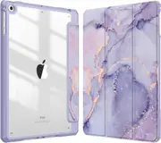 MCC iPad Pro 11" 3rd Gen Case Cover Clear Back Pencil Holder Apple Marble [Purple]