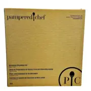 NIB Pampered Chef Black Silicone 2pc Set Microwave Potato Chip Maker 1241 Snacks