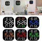 Modern Digital Wall Clock Temperature Month Date Display USB Powered Electronic