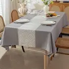 Vintage Rectangle Tablecloth Linen Table Cloth Spillproof Waterproof Table Cover