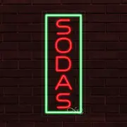 NEW "SODAS" w/BORDER VERTICAL 30x12 INCH LED FLEX WINDOW/WALL INDOOR SIGN 31625