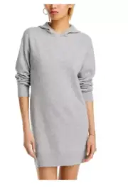 Luxurious 100% Cashmere Turtleneck Dress By Aqua in Light Gray XS