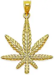 [Charm America] Gold Marijuana Leaf Charm - 14 Karat Solid Gold