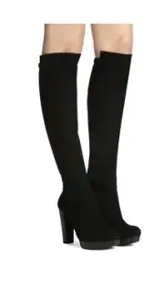 New STUART WEITZMAN Demistrong Over The Knee Black Suede Boots SZ 9