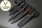 Handmade Forged 5 Piece Carbon Steel Chef Knife Set with Leather Sheath Gift