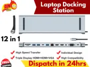 12 in 1 Laptop Docking Station Type-C Hub DUAL HDMI 4K PD USB3.0 VGA SD/TF PD AU