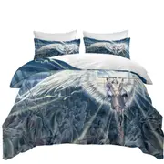 Knight Angel Michael vs Assyrians Quilt Cover