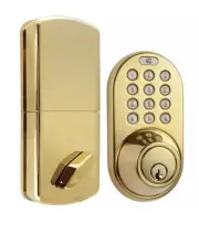 MiLocks Digital Deadbolt Electronic Keypad Door Lock Polished Brass Finish TF02P