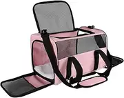 Yipincover Carriers Soft-Sided Pet Carrier Pink for Medium Large Cats Dogs Undertake 35Lbs,Ventilated Mesh Windows,Top Load Cat Carrier with Airline Approved(X-Large,Pink)