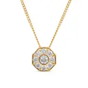 0.25 CT. T.W. Natural Diamond Octagonal Pendant in 10K Yellow Gold