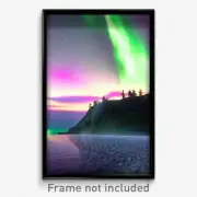 Pixel Art Poster - Peaceful Aurora (8 Bit Psychedelic Trippy Video Game Print)