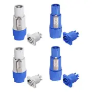 4pcs 3 Pin AC Speaker Connectors, XLR Male Plug to Female Connector, Blue,White