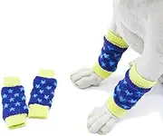 Pet Knee Pad Winter Knee Protectors Pet Socks for cat and Dogs Under，Anti Dirty Leg Covers, Leg Guards, Knee Guards, Dog Foot Covers (Deep Blue Star, L)
