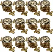 Kelier Brass Cabinet Knobs, [12 Pack] Vintage Retro Mushroom Drawer Knobs with Backplate, Dresser Pull Handles for Kitchen/Cupboard/Wardrobe/Cabinet (Gold, 12 Pieces)