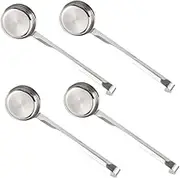 EXAOMBLE 4-pc Stainless Steel Pizza Sauce Spoon Set Serving Ladle Cereal Scoop Soup Spoon Seasoning Tool for Kitchen Cooking Serving