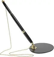 LALAFINA Desk Ballpoint Pen Signing Pen Desktop Pen Holder Desktop Gel Ink Pen Multi-function Pen Writing Pen with Stand Ball Point Pens With Base Counter Cheque Stainless Steel