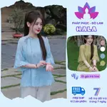 法國套裝 BLUE CLOTHES TO GO TO CHAU 絲綢寶塔 4 色,尺寸 SMLXL