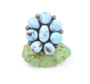 Navajo Native American Handmade Golden Hills Turquoise Ring Adjustable W 23 Gms