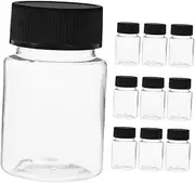 HEALEEP 10pcs Sample Bottles with Wide Mouth Lids Storage Container for Laboratory Home Use Easy Filling High Transparency