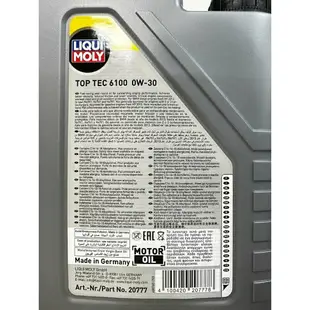 『油工廠』LIQUI MOLY 6100 0w30 合成 超長效特殊機油 BMW LL #20777 1L