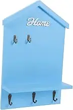 WOONEKY Cozy Key Storage Box Wall Coat Rack Shelf Front Door Key Holder Small Bedroom Storage Hooks