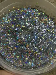 50g Bulk Holographic Silver Tinsel Glitter Nail Art Tumbler Solvent Resistant