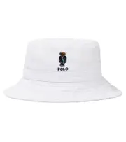 [Polo Ralph Lauren Kids] Polo Ralph Lauren Kids Polo Bear cotton twill bucket hat One Size white