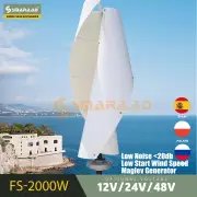 SMARAAD 2000W Vertical Low Speed New Energy Small Windmill Vertical Wind Turbine Generators Maglev VAWTFor Homeuse Farm Boat