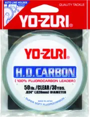 Yo-Zuri HD50 lbCL H.D. Carbon Fluorocarbon Fishing Leader 50 lb 30 Yards Clear