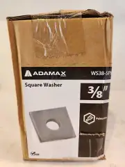 Adamax - WS38-5PK - 3/8" Sq Washer for Strut Channel - 5 per Pack - 10 Pack Box