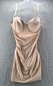 Maidenform Built-in Bra Firm Control Full Slip Womens 36D Beige Shaping NWT