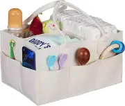 Baby Nappy Caddy, 11 Compartments, Removable Divider, Portable Felt Bag, Car & C