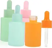 SHERCHPRY 4Pcs Essential Oil Dropper Bottles Colored Macaron Dispensers for DIY Cosmetics Perfume Aromatherapy Travel Bottles for Home Store Use