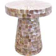 LVD Side Table Pinto Mop Home/Lounge Decor 40x45cm - Brown