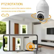 2pcs Light Bulb Security Camera 1080P, PTZ WiFi 360 Degree E27 Panoramic IP Camera