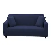 Stretch Sofa Cover Slipcover Furniture Protector Couch Soft with Elastic Bottom -Blue