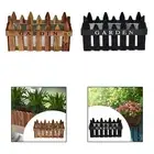 Flower Pot Holder Wooden Picket Fence Balcony Decor