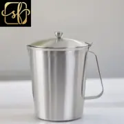 2000Ml Milk Frothing Pitcher Jug with Lid and Measurment - Upgraded Thicken 304