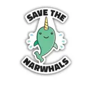 Unicorn Whale Save The Narwhals Sticker