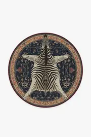 185' Round | Machine Washable Runner Rug | Kid & Pet Friendly | Indoor Rug | Iris Apfel On Safari Sapphire Tufted Rug | Ruggable