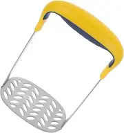 FELTECHELECTR Handheld Potato Masher Ricer Heavy Duty Stainless Steel Kitchen Tool for Effortless Mashed Potatoes Pumpkins Fruits Easy to Clean Minimalist Design for Healthy Meals