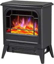 Electric Stove Fireplaces,Electric Fireplace Heater,Electric Stove Fire Place Freestanding Electric Fireplace Heater with Realistic Flame Effect, Overheat Protection, 900/1800W Electric Fireplace