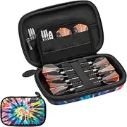 Casemaster Sentinel 6 Dart Case, Holds Extra Accessories, Tips, Shafts and Flights, Compatible with Steel and Soft Tip Darts, Impact & Water Resistant Tactech Shell, Tie Dye