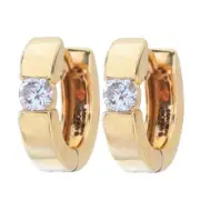 Sonia Bitton Galerie de Bijoux 0.20ctw Diamond Solitaire Huggie Hoop Earrings