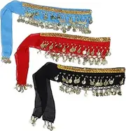 [WOFASHPURET] Waist Chain Sequin Hip Scarf Women Belt Rave Skirt Hip Scarf for Dance Performance