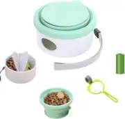 Dog Poop Bag Holder Multifunctional Poop Bag Dispenser with Food Storage Bin and